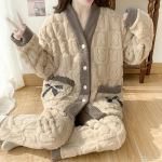 Suur suurus Talvised Naiste Soojad Koduriided Magamisriided Daamide Flanell Paks Korallfliis &Uuml;lem&otilde;&otilde;duline Villane Pidžaama Pl&uuml;&uuml;s Korallveluur XXXL