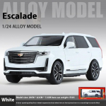 1/24 Cadillac Escalade Maastur Sulamist Auto Valatud Metallmudel Heli ja Valgusega Laua Kollektsioon Dekoratiivne Kingitus Poistele N&auml;idise Ornament valge