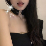 Punk pehme t&uuml;druku pitsist krae virsiku-s&uuml;damekujulise armastuse kujuga PU nahast kaelakee kaelakee rangluuga punane