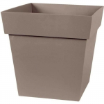 Pot de fleurs Carr&eacute; 32 cm - EDA &ndash; Toscane - 32 x 32 x H.32 cm - 22 L - Taupe