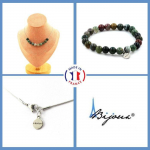 Pierres et Min&eacute;raux. Parure bijoux Bracelet Collier 10 Perles Agate Indienne 8 mm. Chaine Taille personnalisable.