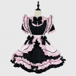 Gooti Lolita Kleit L&uuml;hikeste Varrukatega Kawaii Vibu Neiu Peokleidid Cosplay Kassit&uuml;druk Harajuku Armas Roosa Volangid Must XXXXXL