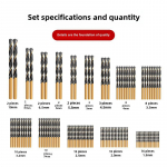 99-osaline must-kollane kahev&auml;rviline spiraalpuuride komplekt, 1mm-10mm, kiirl&otilde;iketeras metalli puurimiseks