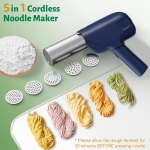 Nuudlimasin, kodus k&auml;eshoitav juhtmeta elektriline nuudlipann Itaalia nuudlimasin vormimisvormiga, kergesti loputatav