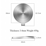 28 cm roostevabast terasest kuumuse hajuti r&otilde;ngasplaat, soojusjuht Pangas-grill, gaasi- ja elektripliit k&ouml;&ouml;gipoti jaoks