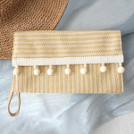 Uus kevad-suvine trendikas k&auml;ekott, moekas naiste kott, &uuml;hev&auml;rviline &otilde;lgkott, vabaaja sidurikott, naiste armas narmastega vintage rannakott, v&auml;ike reisik&auml;sikott 26CM beež