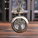 Kristlik Rist Kvarts Taskukell Kaelakee Ripats FOB Kellad Kett Kingitused Naistele Meestele Religioonid Relojes de bolsillo