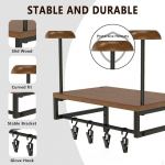 Wooden Helmet Storage Rack Hat Easy to Install Multi-use Motorcycle Gear Organizer