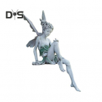 Lillehaldja kuju vaigust tiivuline haldjakujuke &otilde;ues aias haldjaskulptuur kodu veranda muru sisehoovi kaunistamiseks valge