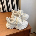 Dad shoes t&uuml;druk 2025 suvi uus retro mitmek&uuml;lgne platvorm valged kingad k&otilde;rgust lisavad pitsv&otilde;rk spordikaduaalsed kingad 35