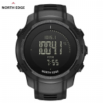 NORTH EDGE Meeste Digitaalkell S&uuml;sinikkiust Korpus Mehele Spordi Jooksmise Ujumise WR50M Kell Altimeeter Baromeeter Kompass must