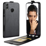 &Auml;ristiilis vertikaalne klapitav nahast kaitsev tagakaane&uuml;mbris Huawei Honor 8X jaoks, kaardipesaga must