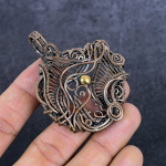 Copper Look Handmade Copper Wire Wrap Jewelry Pendant 2.64 g5s80