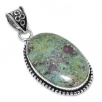 Ruby in Fuchsite Ethnic 925 Sterling Silver Jewelry Pendant 2.32 S5Q08