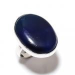 Sapphire(Simulated) Gemstone Handmade 925 Sterling Silver Ring Size 7 g7v19