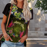 Naiste suvine T-s&auml;rk liblikaprindiga retromoe l&uuml;hikeste varrukatega t-s&auml;rgid vabaaja tr&uuml;kitud topid XS sinine