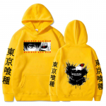 Anime Tokyo Ghoul kapuutsid Ken Kaneki Graafilise tr&uuml;kiga dressipluusid Meeste vabaaja hip-hop t&auml;navar&otilde;ivad paarile pulloverid lahtine kapuuts S