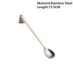 Uus aasta 2021 H&auml;id j&otilde;ule roostevabast terasest lusikad j&otilde;ulupeo lauan&otilde;ud, kaunistused j&otilde;ulukaunistused kodulauale Navidad Noel Gift MIT Santa h&otilde;be