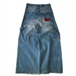 RogueWave Harajuku Gooti Mood Y2K Kottis Teksap&uuml;ksid Vintage Tikitud Kvaliteetsed Teksap&uuml;ksid Mehed Naised Hip Hop Streetwear Vabaaja Laiad Teksap&uuml;ksid L