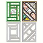 2 tk Lapit&ouml;&ouml; Ristk&uuml;lik Taust &Otilde;nnitluskaardi Valmistamise Tempel L&otilde;iketerad - DIY Metalll&otilde;ikamise ja Reljeeft&ouml;&ouml;riist Scrapbooking Paberik&auml;sit&ouml;&ouml; jaoks 2Pcs