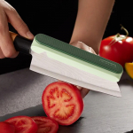 Cover Hand Protector Aid Tool Built in Sharpener Kitchen Tools for Vegetable Fruit Cutting pruun