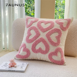 Valentine's Day Chenille Heart Embroidered Cushion Cover Shell