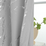 1 TK NAPEARL 80% valgust blokeerivad moekad ja minimalistlikud h&otilde;beda- ja marmorimustriga kardinad elutoa, magamistoa, r&otilde;du akna jaoks, kodudekoor W300cm x L260cm hall