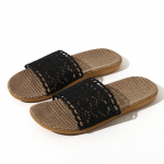 Stiilsed naiste linased pitsiga sussid, ideaalsed suvekingad naistele 35-36 must