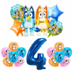 Uus Bluey S&uuml;nnip&auml;evapeo Dekoratsioon Lateksist &Otilde;hupallid Bingo Alumiiniumfooliumist &Otilde;hupall &Uuml;hekordsed N&otilde;ud Laste S&uuml;ndmuse Tarvikud Taust Other