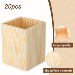20 tk V&auml;ikesed puust kastid - Puidust pliiatsi- ja pastakahoidja isetegemiseks, Puidust pliiatsikarp k&auml;sit&ouml;&ouml;projektideks wooden box