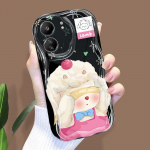 Armas koomiksimustriga kreemja tekstuuriga korpus, lainelise servaga pehme silikoonkaanega telefoni&uuml;mbris Xiaomi Redmi jaoks Redmi Note 9S