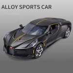 Uus 1:32 Bugatti Lavoiturenoire Sulamist Sportauto Mudel Valatud Metallist M&auml;nguautod Auto Mudel Simulatsioonheli ja valgusega Laste M&auml;nguasi Kingitus must