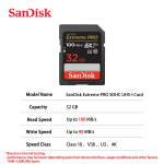 SanDisk SD-kaart Extreme PRO 128GB SDHC 32GB 64GB 256GB 512GB SDXC M&auml;lukaart C10 USH-1/U3/4K/V30 UHD Originaal sandisk extreme Kaamera Auto DV SLR jaoks 32GB