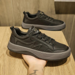 2024 Kevad ja S&uuml;gis Meeste Kvaliteetsed Nahast Vabaaja Jalatsid, Moodsad ja Trendikad Meeste Mugavad V&auml;lisjalatsid Paeltega 44 must