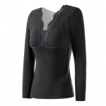 Soojad aluss&auml;rgid sisseehitatud rinnapatjadega DE Samet Kahekihiline Soojus Pikkade varrukatega Pulloverid &Uuml;hev&auml;rvilised Talvised Sise- ja Pealisr&otilde;ivad XL aprikoosi