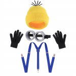 4 tk Kost&uuml;&uuml;mitarvikud T&auml;iskasvanud Mehed Naiste Cosplay Peokomplekt M&uuml;ts Silmad Kindad Komplekt One Size