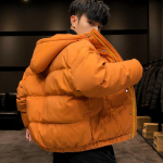 Meeste Harajuku V&auml;rviline Mullmantel Talvejope Meeste T&auml;navamood Hip Hop Parka Korea Kollane Must R&otilde;ivad Puffjoped XXL oranž