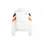 Adidas Originals pooleldi avatav v&auml;rviplokkidega k&otilde;rge kraega tuulejope laia pika varrukaga jakk naistele &Uuml;ler&otilde;ivad Valge IS2320 S