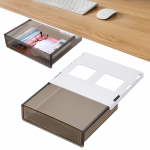 Svaldo Peidetud hoiustaja 1 24 cm lai x 21 cm s&uuml;gav x nelja auguta puurimisega Kontoritarvete puldi hoiustamisriiuli karp, Lisasahtel, T&uuml;kk, must