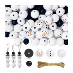 50/100 tk. J&otilde;ulumemme, puidust helmed, meisterdatud k&auml;sit&ouml;&ouml;, k&auml;ev&otilde;ru kaelakee ehted, koomiksite valmistamise lumememme lahtiste helmeste komplekt 50pcs
