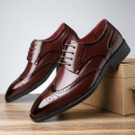 Meeste elegantne kinga Moodne terava ninaga &Auml;ri elegantne kinga Klassikalised Brogue kingad Paeladega Oxford jalatsid Luksuslikud pulmajalatsid meestele 42 pruun