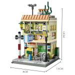 TOYLINX Hongkongi stiilis retro mini linna t&auml;navavaate majad ehitusklotsid lauaornamendid kokkupandav m&auml;nguasi tellis lapsed