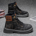 Desert West Denim Meeste Saapad Retro Mugavad L&otilde;uendist T&ouml;&ouml;saapad Kulumiskindlad Platvormiga Pahkluusaapad Botas Hombre 39-48 39 must