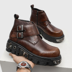 Meeste k&otilde;rged saapad Ameerika retro vana rokk l&uuml;hike saabas punk stiil suur nina meeste platvormsaapad moerihma pandlaga nahast saapad 38 h&otilde;be