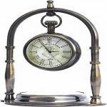 Antiikne meres&otilde;idukeelne viktoriaanlik London1876 messingist lauapealne dekoratiivkell koos kompassiga