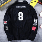 K&otilde;rgekvaliteediline teksajakk Meeste moebr&auml;nd Lahtine hip-hop tr&uuml;kitud ilus top jakk Pesapallivormi mantel mees 3XL must