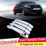 for Peugeot 208 2012 2013 2014 2015 2016 2017 2018 Luxuriou Chrome Door Handle Cover Trim Car Set Styling Accessories ABS Peugeot 208