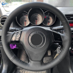 Braid on Steering Wheel For Old Mazda 3 Mazda 5 Mazda 6 Pentium B70 Car Interior Steering Wheel Hand-stitched Leather Cover red line