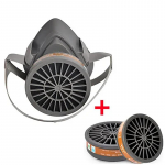 Suitsugaasimask Respiraatori kaitsev&auml;rv Keevitamine M&uuml;rgised Gaasid Kemikaalide mahutid Tolmuvastane aktiivs&ouml;efilter MaskX1FilterX2
