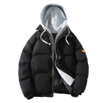 Talvine mantel kapuutsiga tuulekindel 3D-l&otilde;ikeline vabaaja s&uuml;gistalvine liibuv paksendatud jope t&auml;navar&otilde;ivad 4XL must